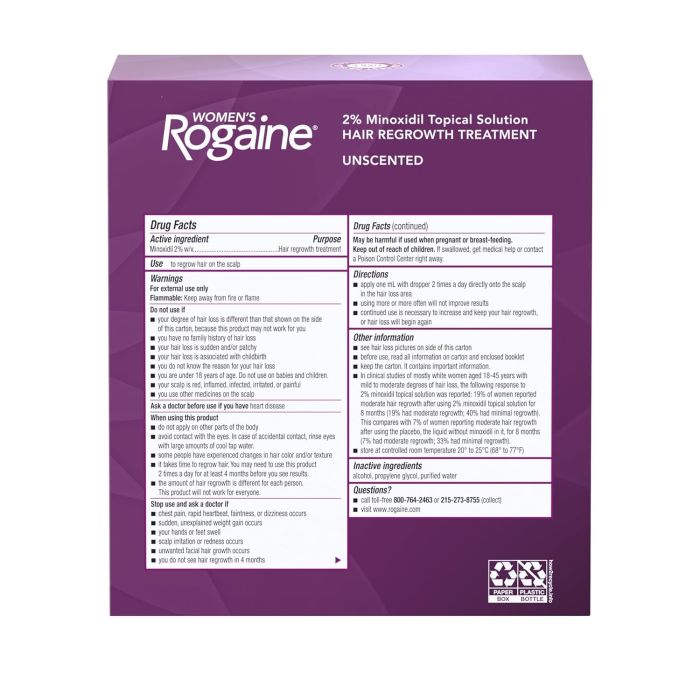 Лосьйон Rogaine Регейн міноксидил 2% для жінок упаковка 3 флакони