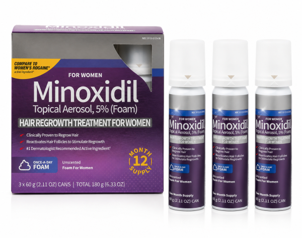 Піна жіноча міноксидил 5% Кіркланд Minoxidil Kirkland 3x60мл