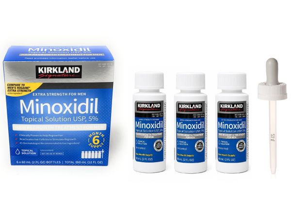 Міноксидил Кіркланд Minoxidil Kirkland 5% 3 флакони+дозатор