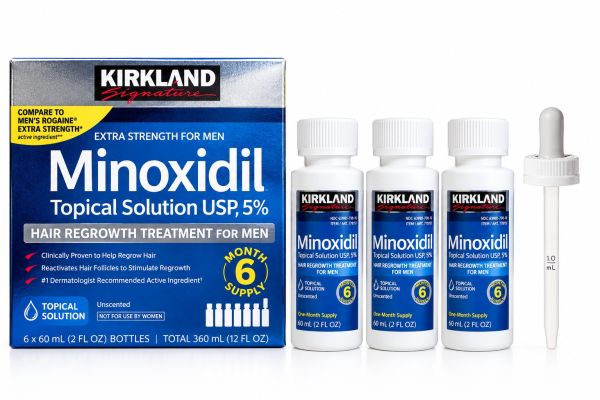 Міноксидил Кіркланд Minoxidil Kirkland 5% 3 флакони+дозатор